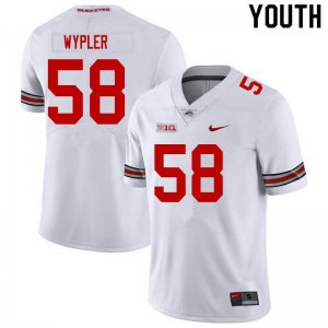 NCAA Ohio State Buckeyes Youth #58 Luke Wypler White Nike Football College Jersey MVG7145MD
